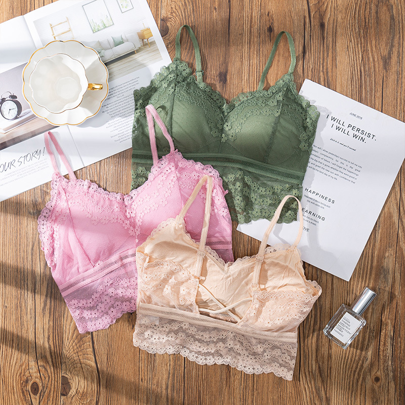 Lace Bralette Set - Бюстгальтер кружевной бесшовный с открытой спиной