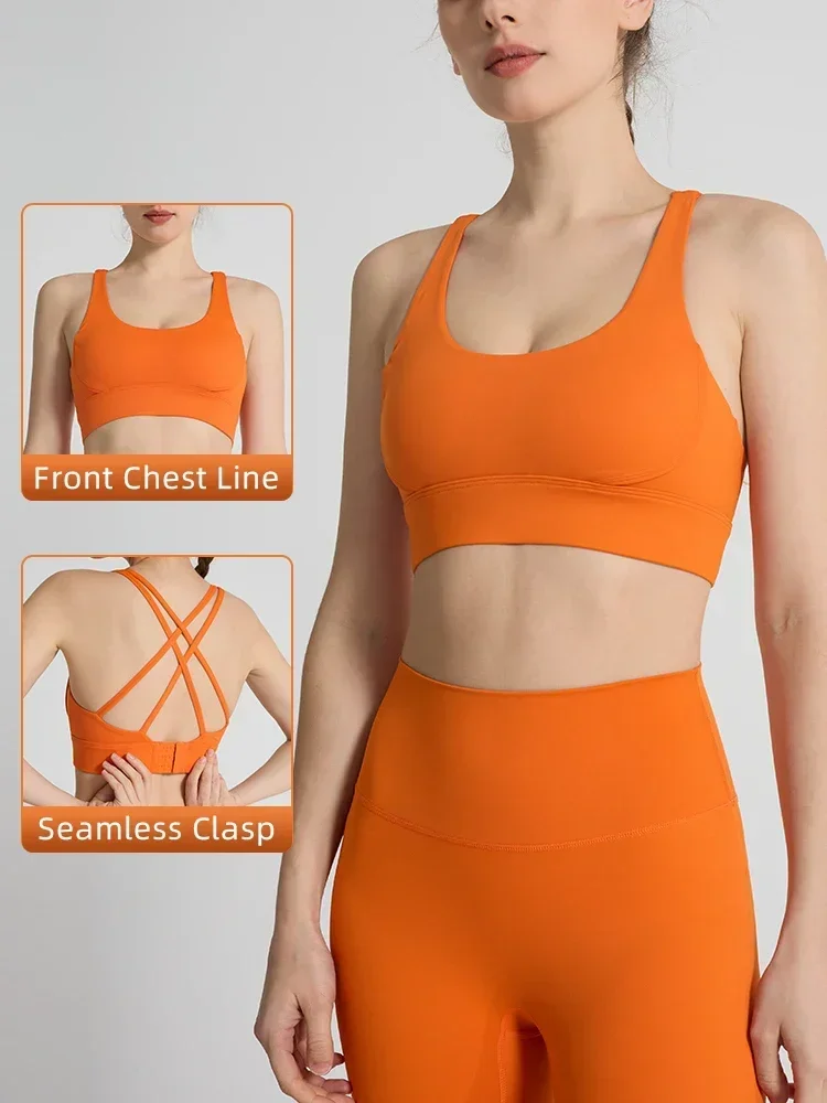 Sports Bra Racerback - Сплошной цвет женский спортивный бюстгальтер сексуальный